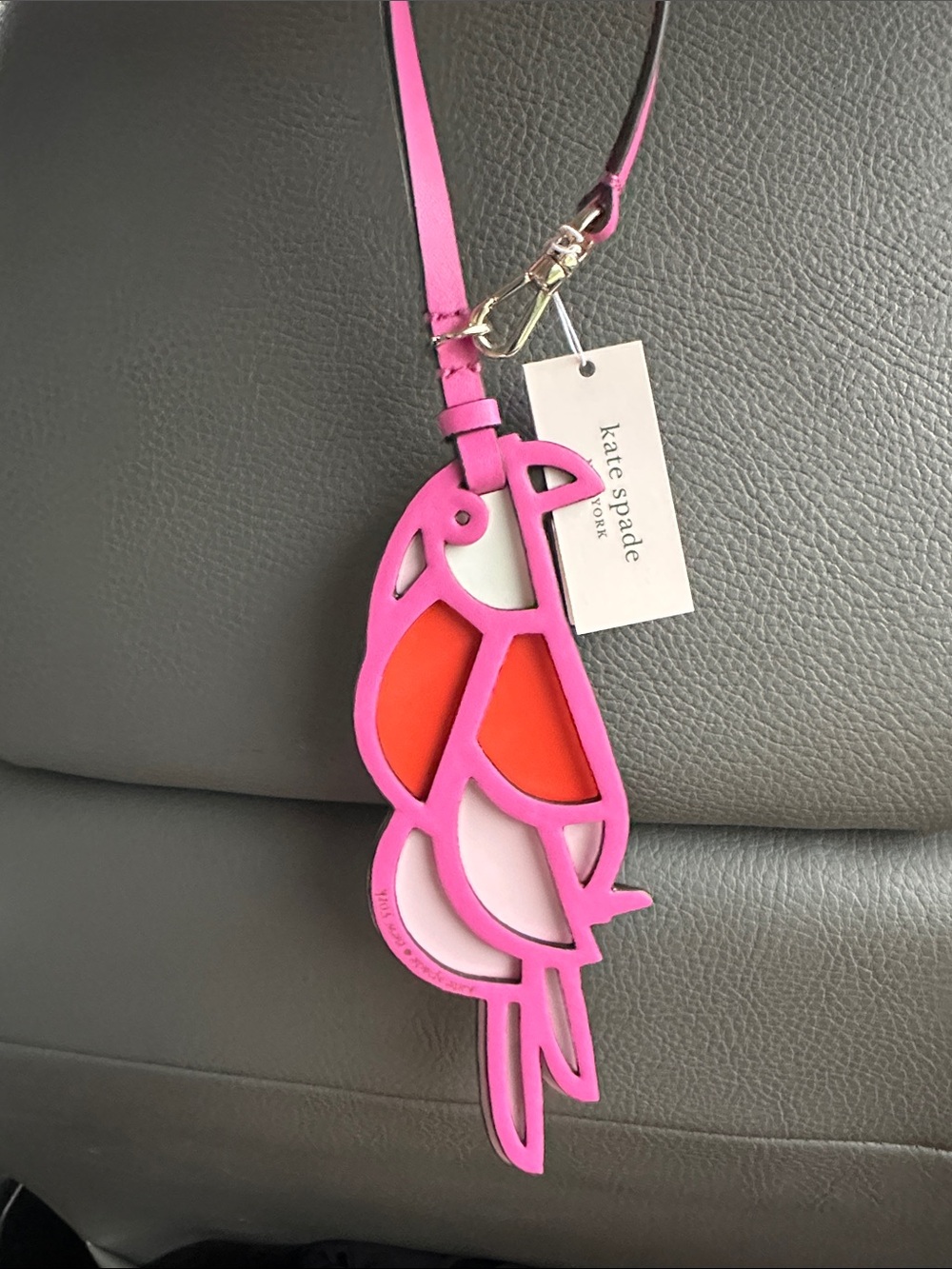 Nwt Kate spade parrot cutout bag charm/ key fob
